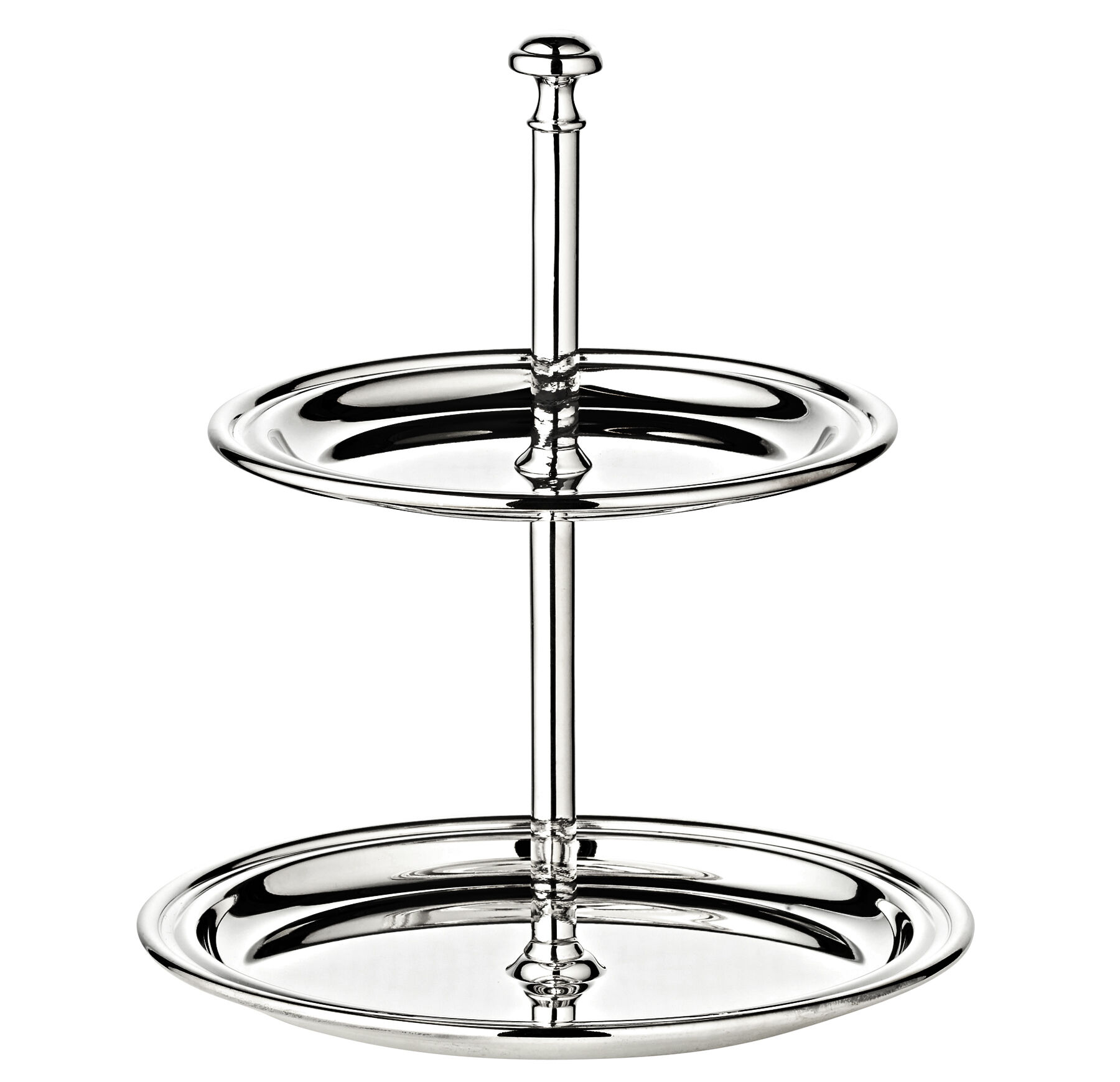 Thread tiered serving stand (height 17 cm, 2 tiers), round, elegantly silver-plated, tarnish-resistant