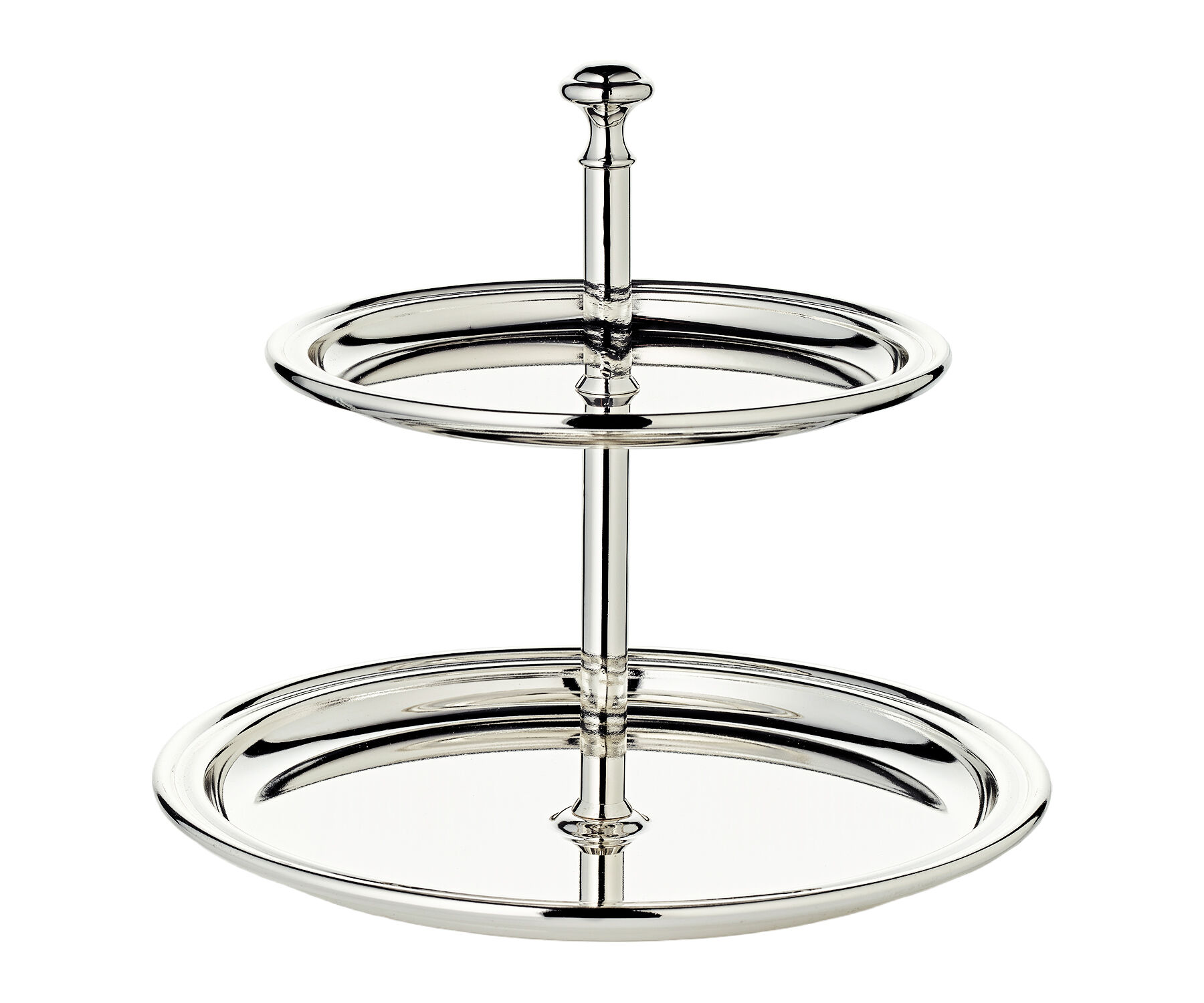 Cake stand thread (height 16 cm, 2 tiers), round, silver-plated, tarnish-proof