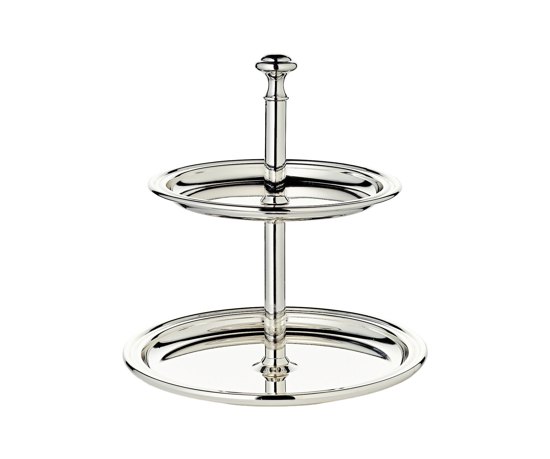 Cake stand thread (height 22 cm, 2 tiers), round, silver-plated, tarnish-proof