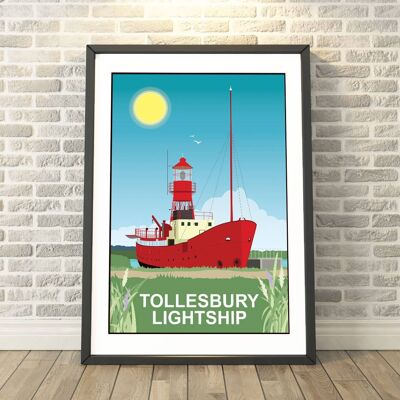 Tollesbury Light Ship, Essex Print__A4