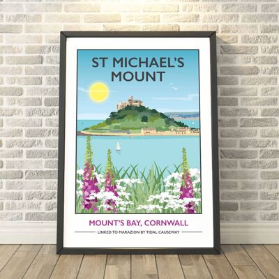 St Michael's Mount, Cornwall Print__A4