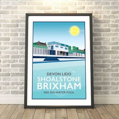 Shoalstone Pool Brixham, Devon Print__A4