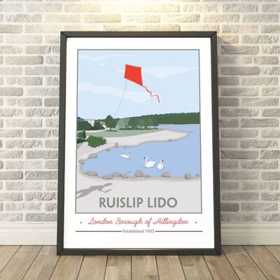 Ruislip Lido, Middlesex, London Print__A4