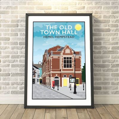 Old Town Hall, Hemel Hempstead, Hertfordshire Print__A4