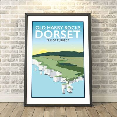 Old Harry Rocks, Dorset Print__A4