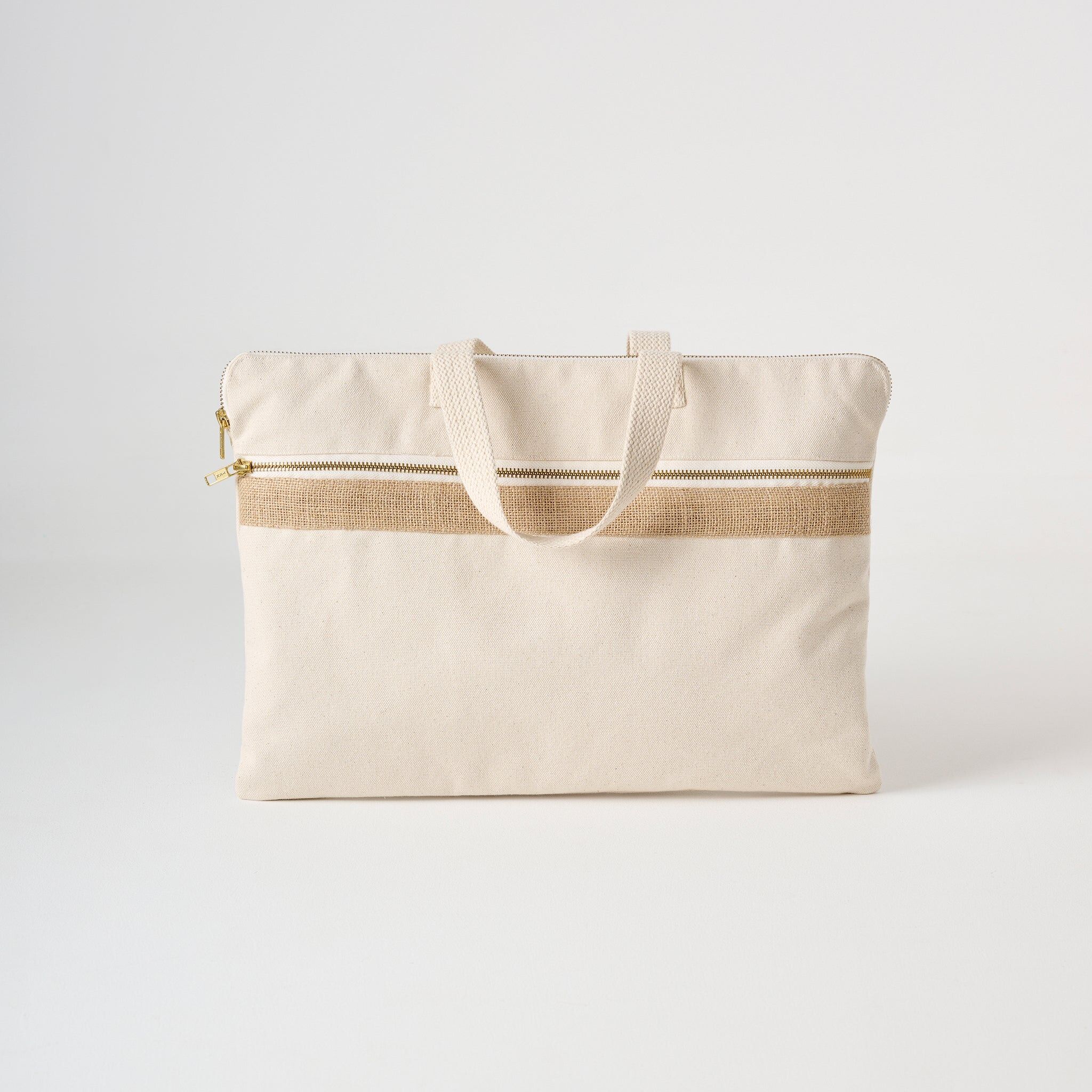 Laptop Bag | Cotton Canvas Jute Accent