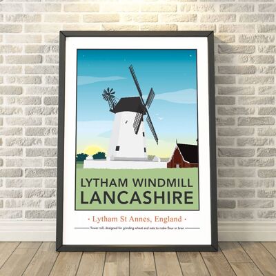 Lytham Windmill, Lancashire Print__A4