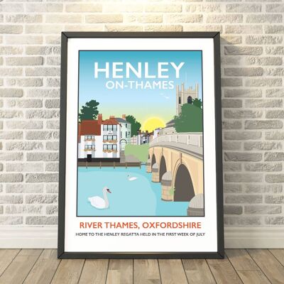 Henley on Thames, Oxfordshire Print__A4