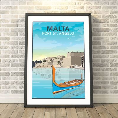 Fort St Angelo, Malta Print__A4