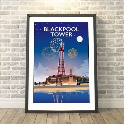 Blackpool Tower, Lancashire Print__A4