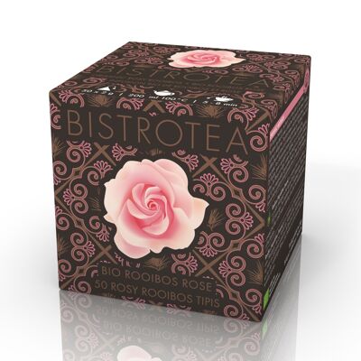 Scatola da 50 rooibos biologici e teepee per infusione di rose