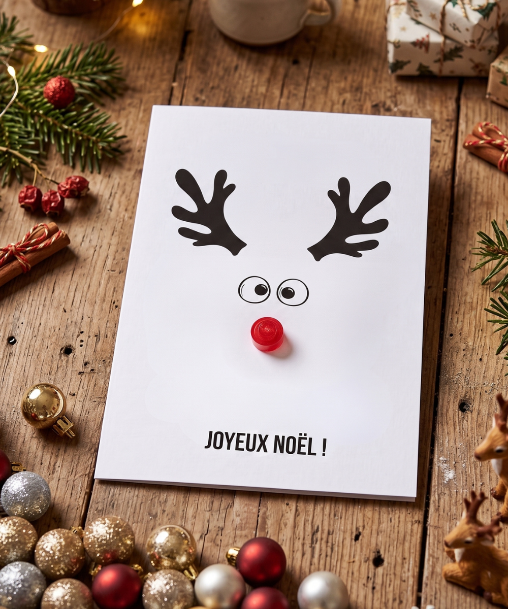 Cute 3D Rudolph Christmas Greeting Card