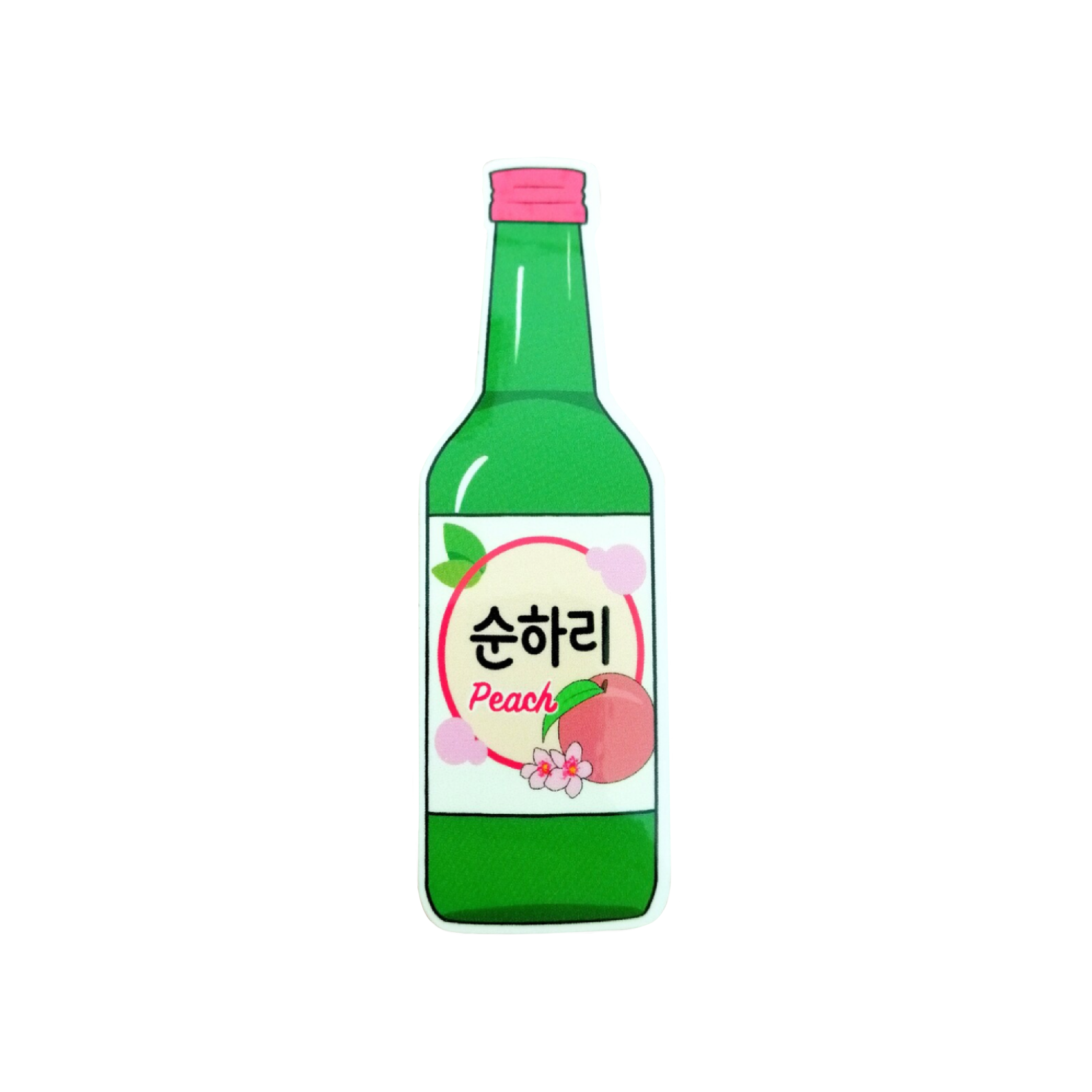 Pegatina de vinilo de melocotón Soju