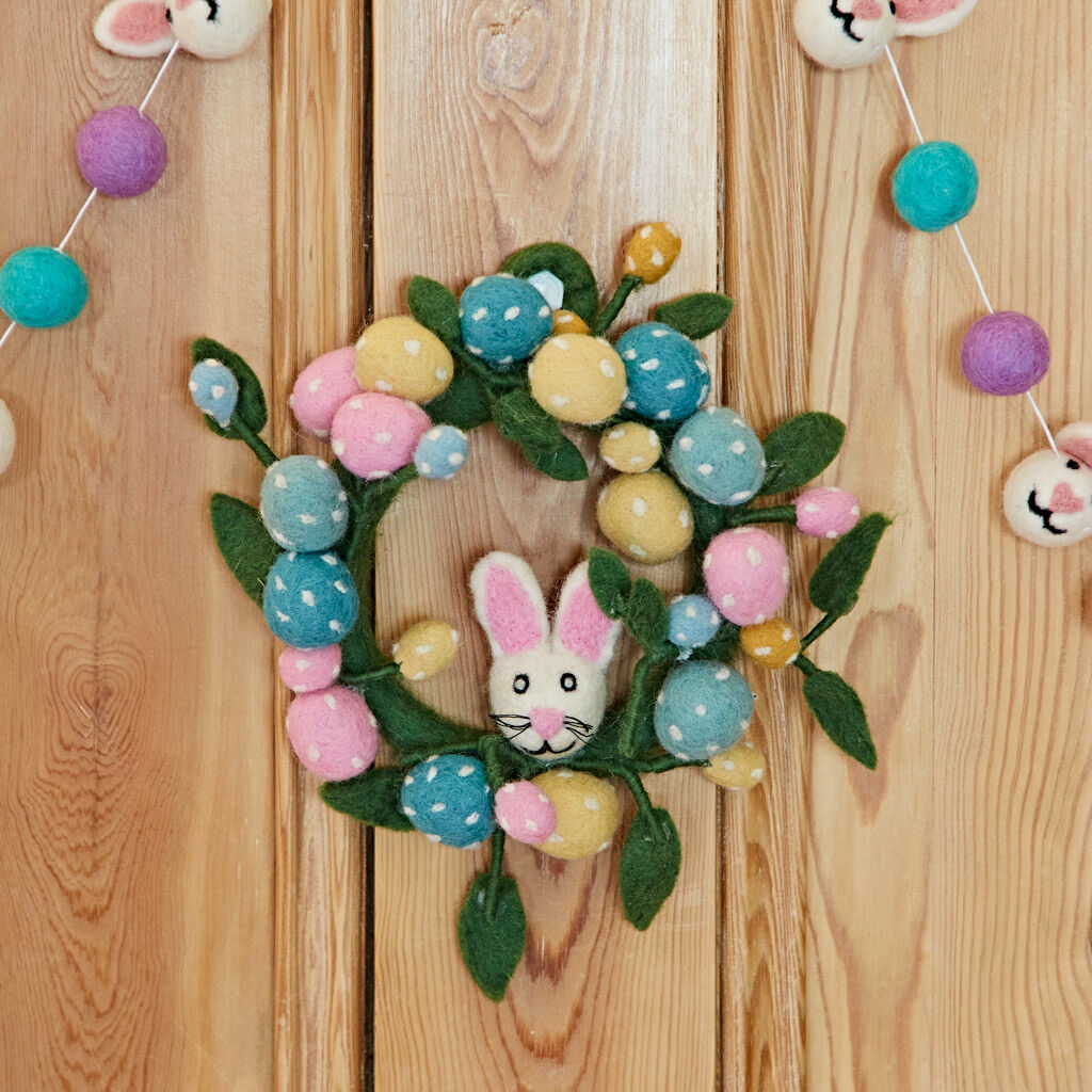 Felt Easter Bunny Wreath