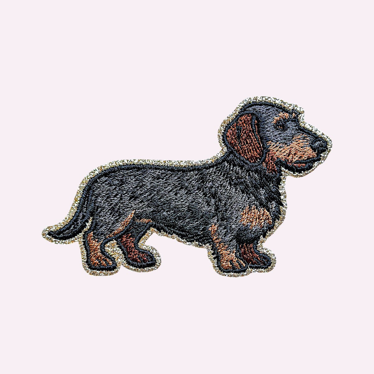 Glitzer Sticker Dackel Rauhaar