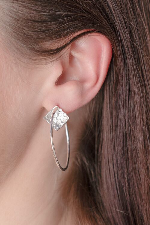 Sterling Silver Interchangable Detail Hoop Earrings