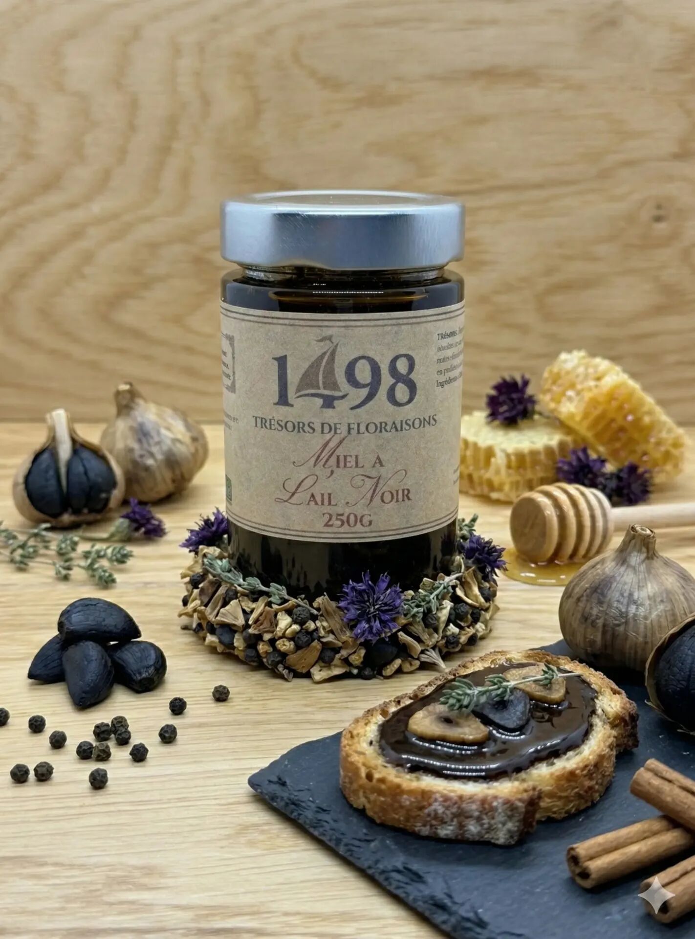 Miel — à l'Ail Noir des Canaries 1498 Épicerie Fine