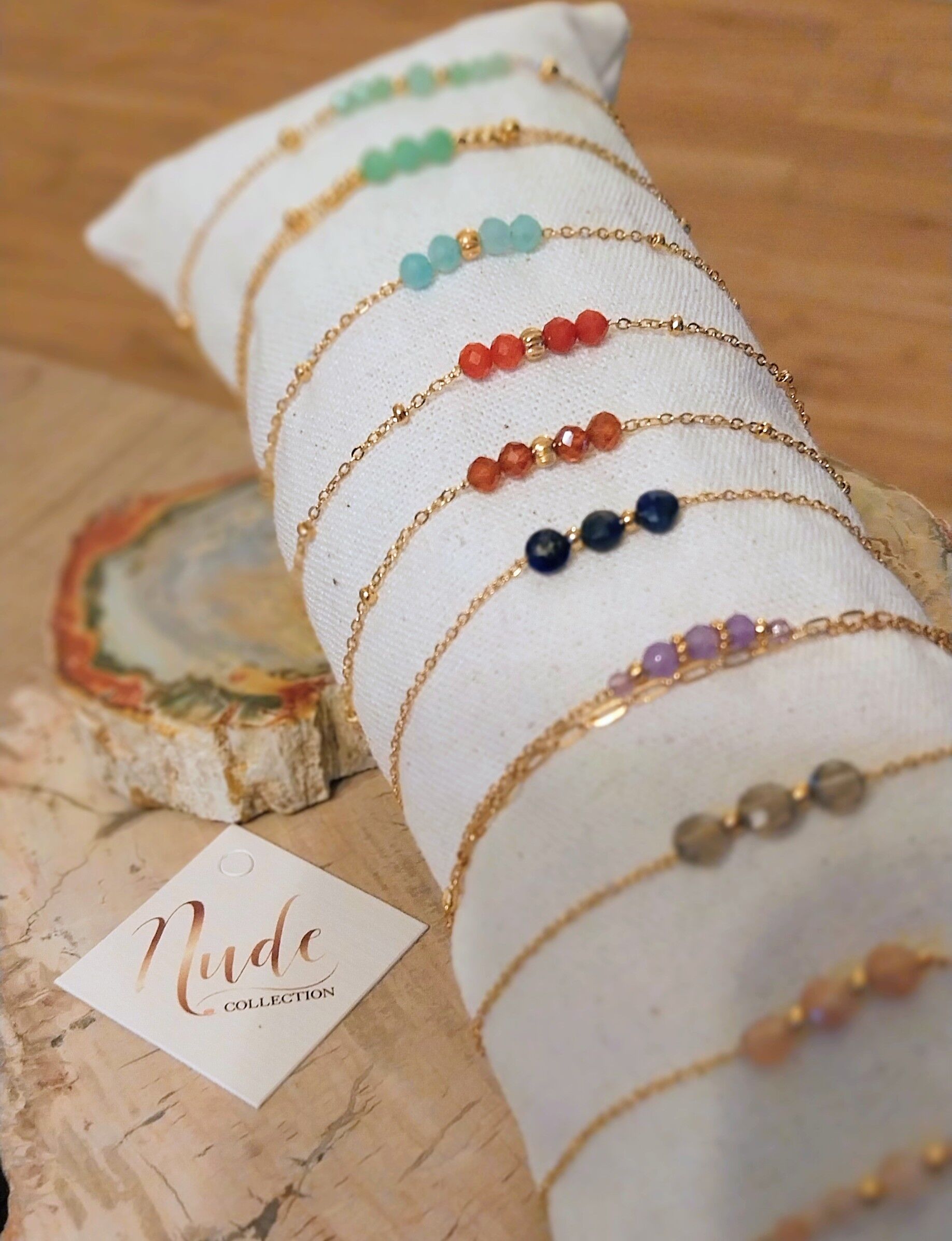 Set of 10 cushion bracelets