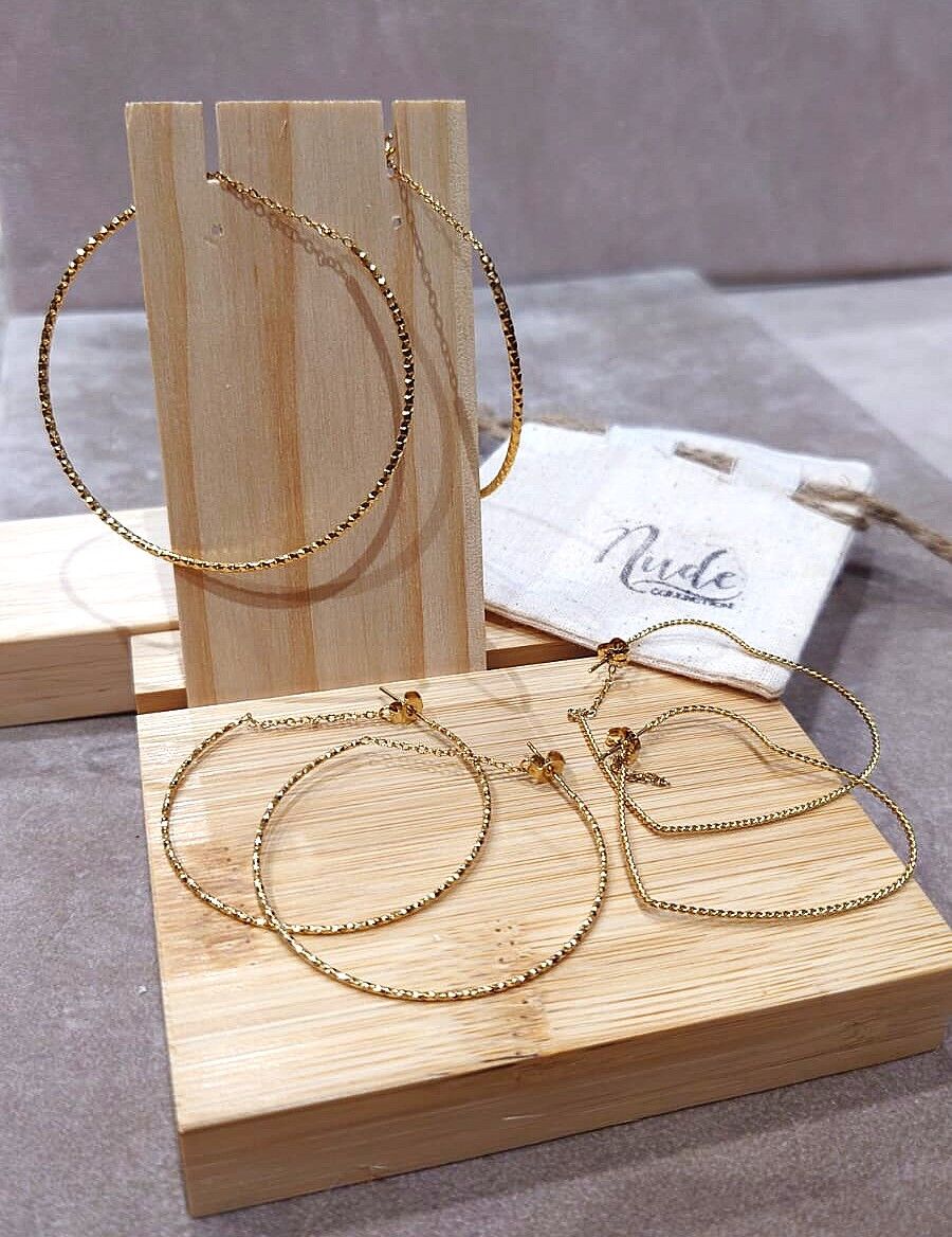 Set of 3 hypoallergenic steel hoop earrings
