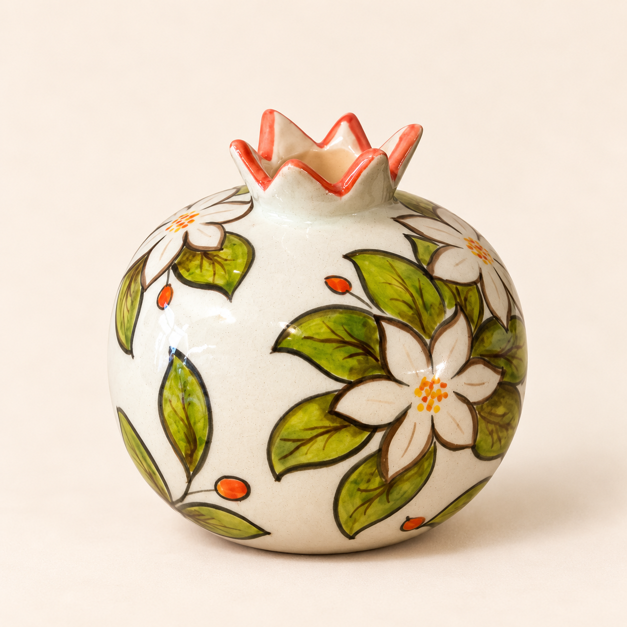 Pomegranate Vase/Candle Holder (Orange Blossom)