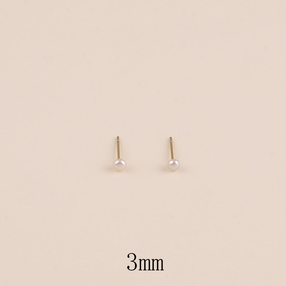 Boucles puces - mini perle d'eau douce 3mm