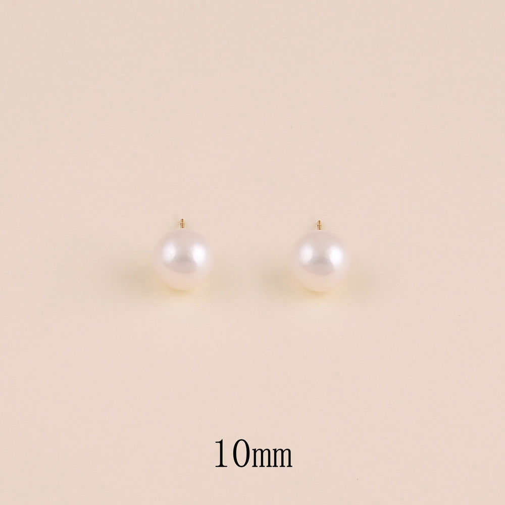 Boucles puces - perle d'eau douce plate 10 mm