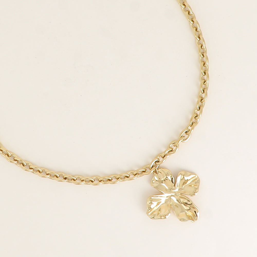 Collier - maillons ovales et feuillage