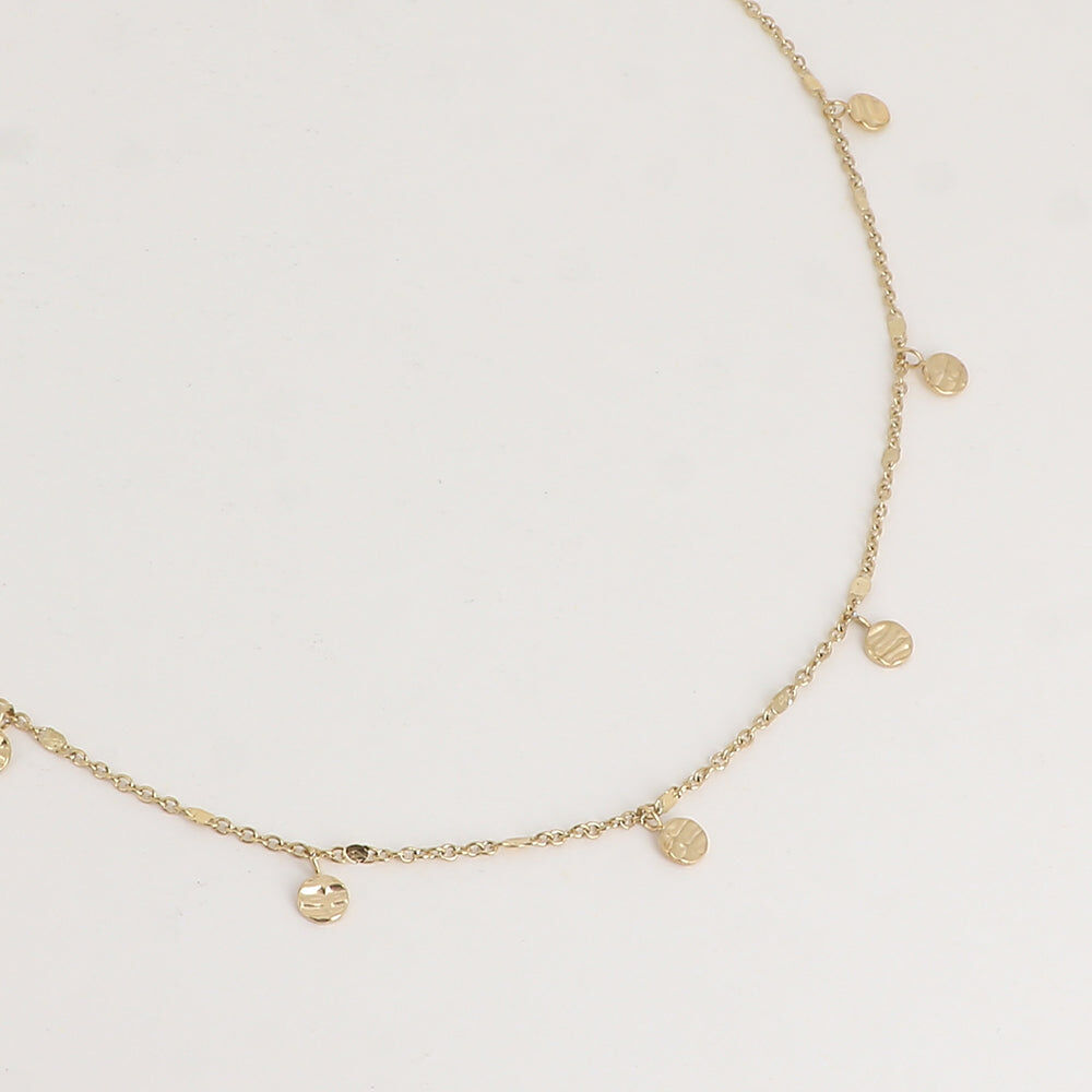 Collier - pampilles rondes gravées