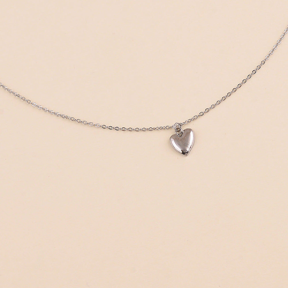Collier - pendentif coeur plat