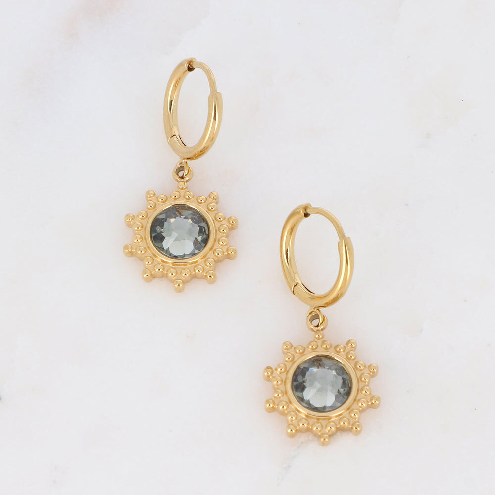 Créoles - soleil ornées de cristaux de Swarovski®