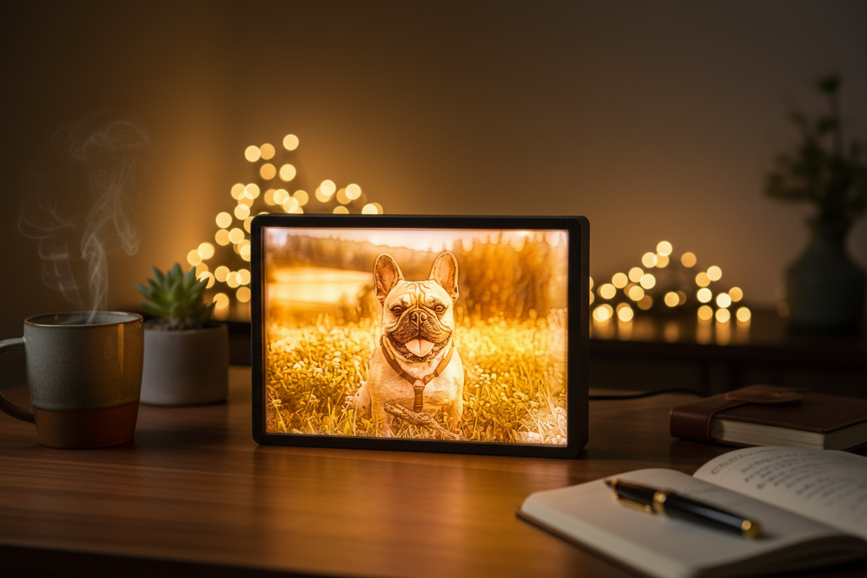 Custom Photo Lithophane Desk Lamp | 3D Printed | USB Powered