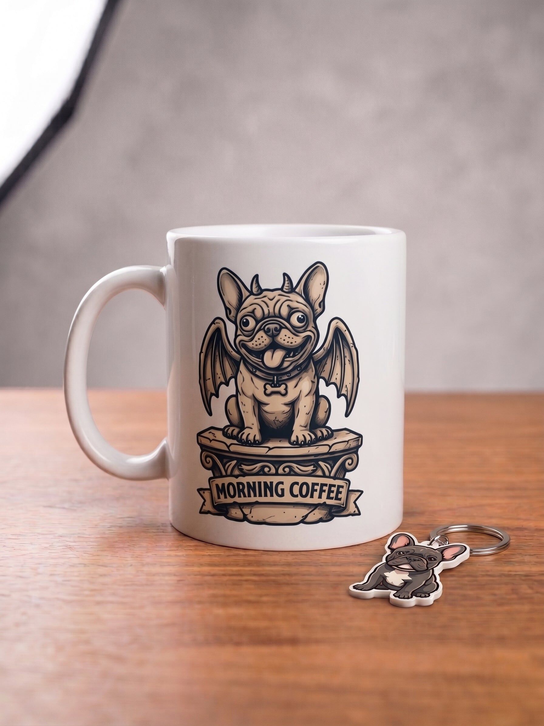 Gargoyle Frenchie Mug | Morning Coffee
