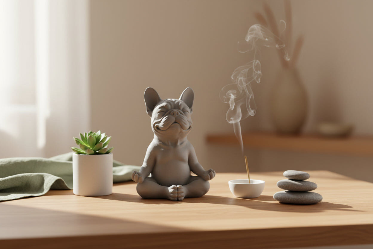 Zen Frenchie Figurine | Meditating | 3D Printed