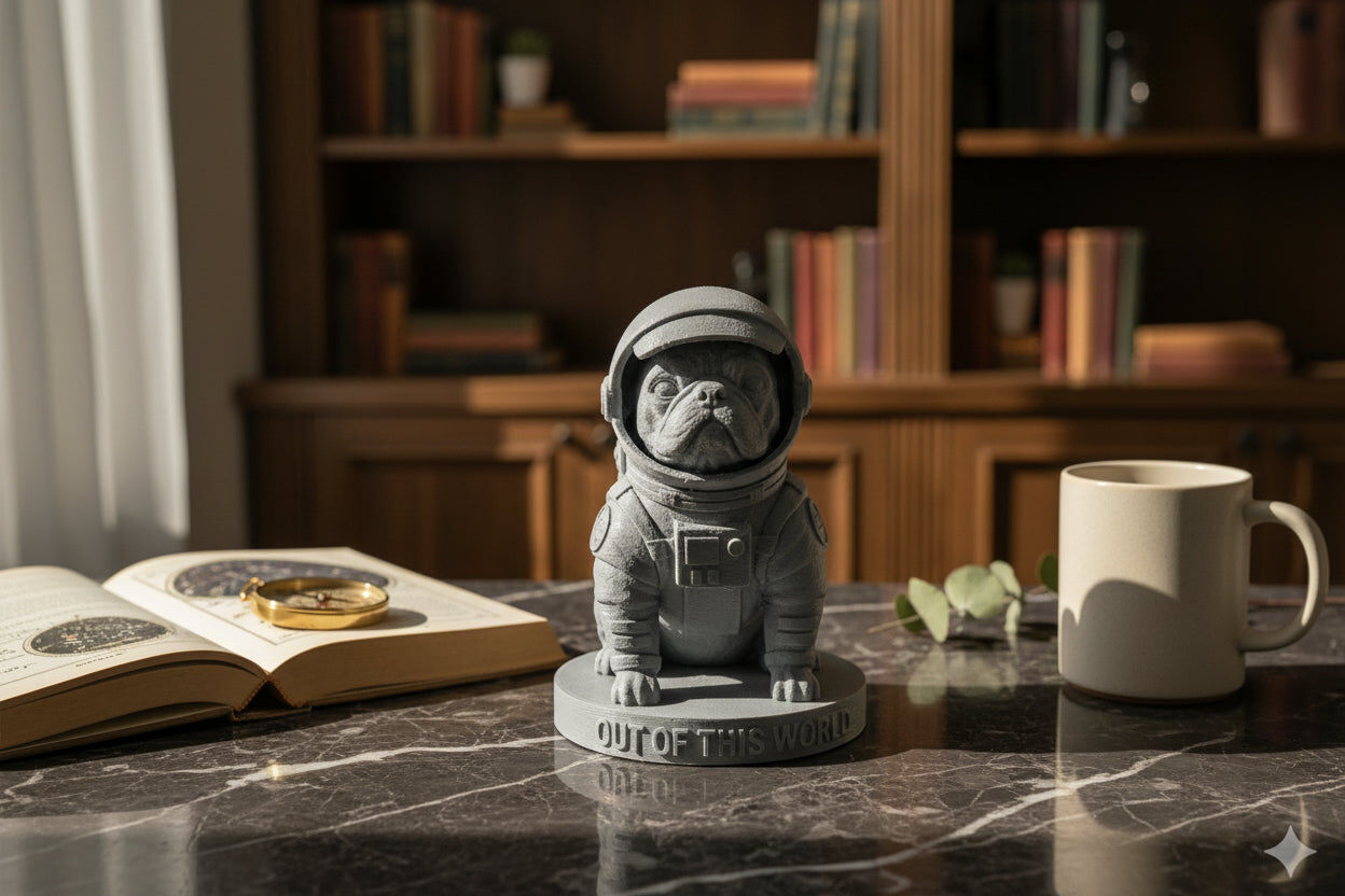 Apollo Frenchie Figurine | Astronaut | 3D Printed