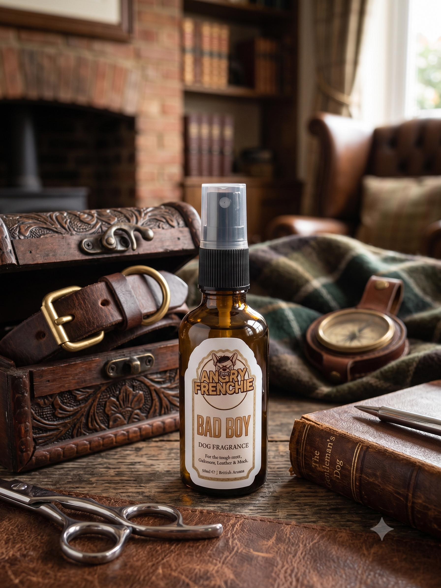 Frenchie Homme Dog Cologne | 50ml Spray | Long-Lasting Woody Scent for Dogs UK