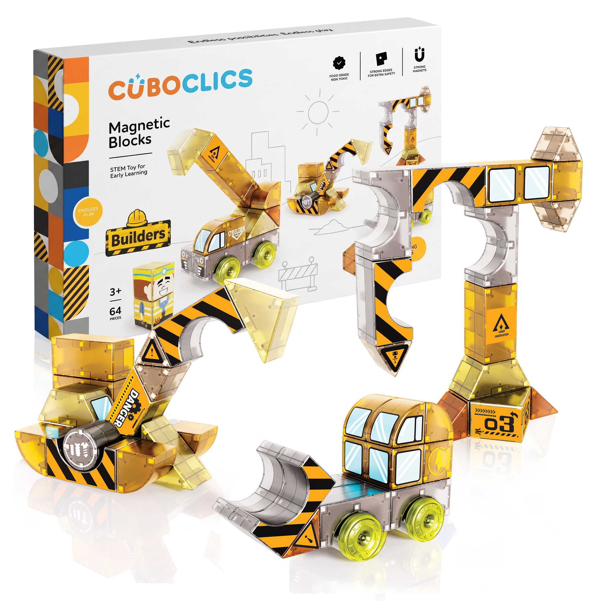 Cubo Clics - Jeu de construction 64 pièces