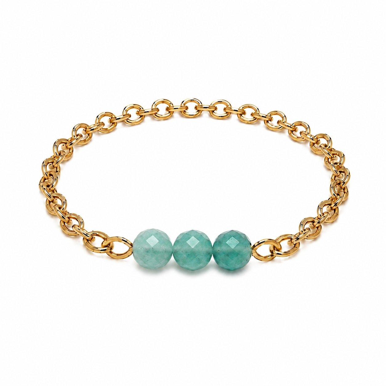 Chain ring - natural stone - Amazonite, Sunstone, Ruby, Black Spinel, or Amethyst - gold-plated stainless steel or 925 silver