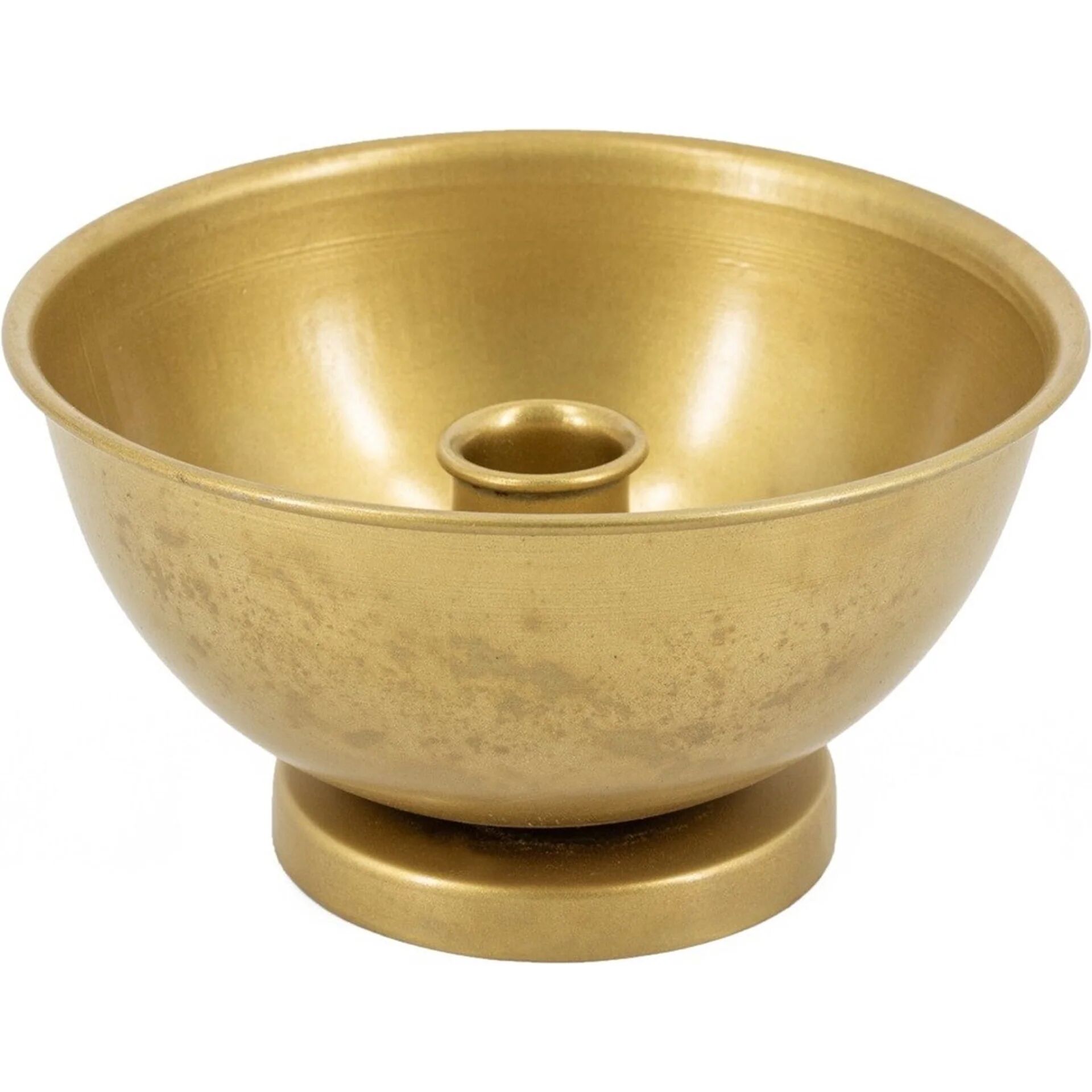Kandelaar in kom metaal D14,5 H8cm goud