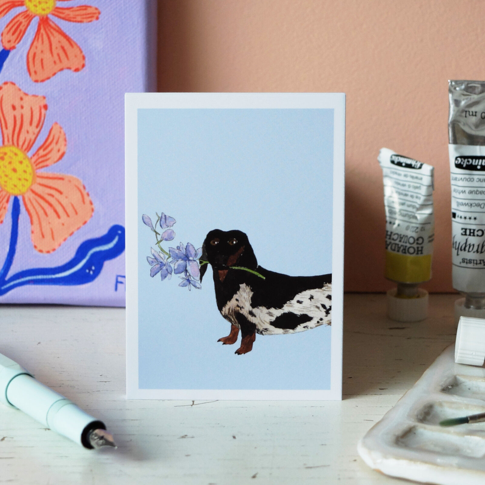 Mini postcard A7 Dachshund