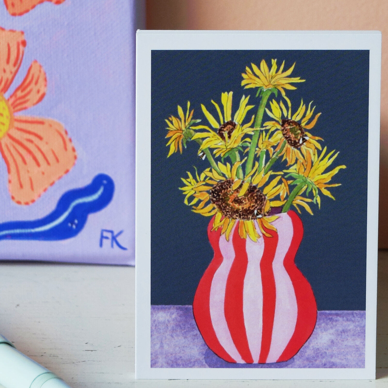 Mini postcard A7 Sunflowers