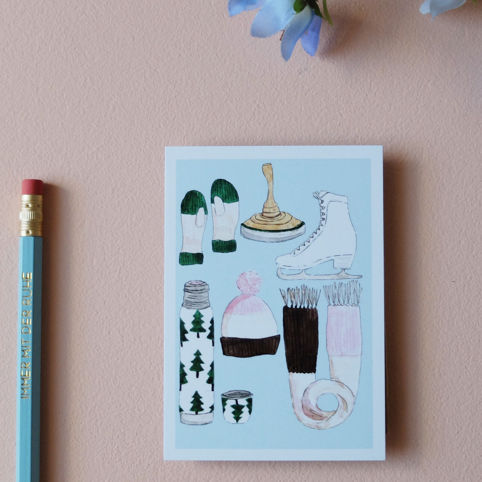 Mini postcard A7 ice skate