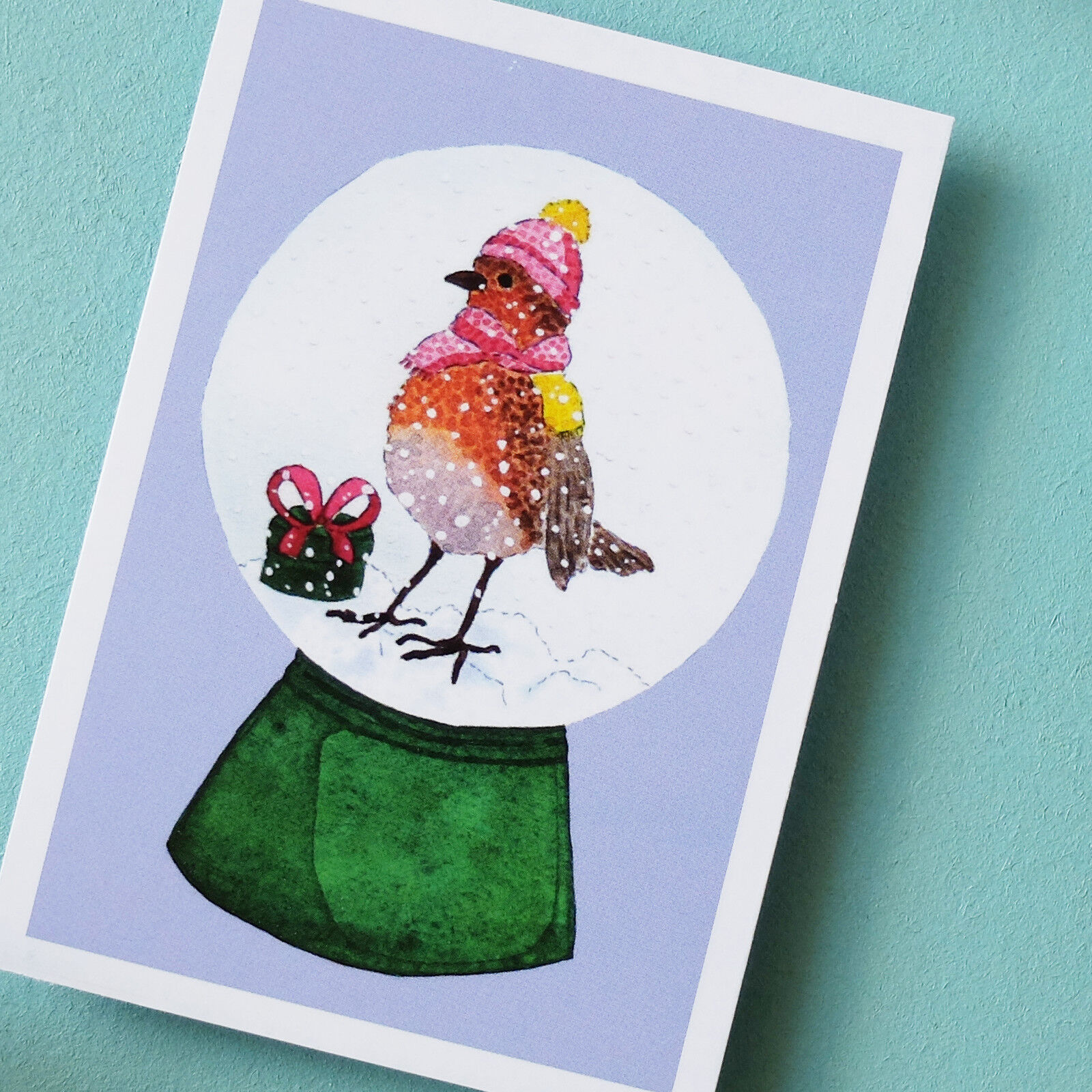 Mini postcard A7 snow globe