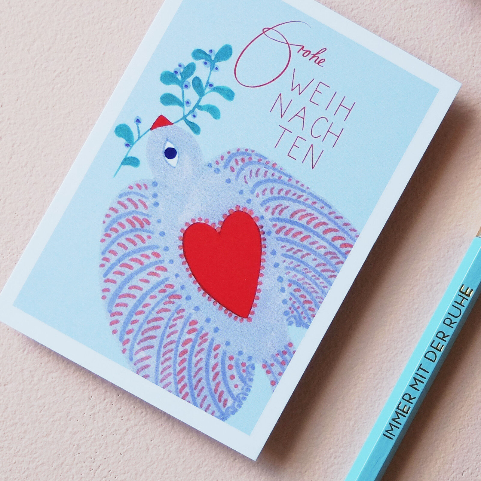 Mini postcard A7 Christmas bird