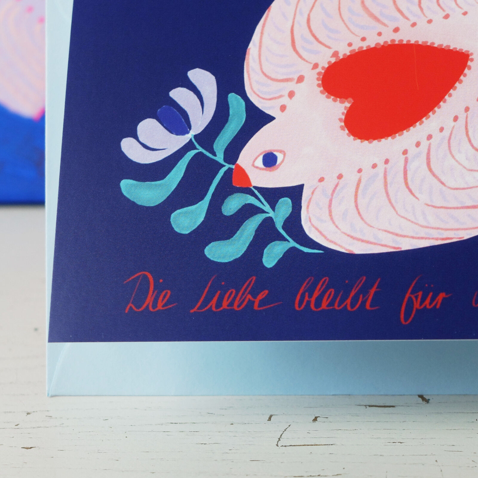 Greeting card for condolences, bird