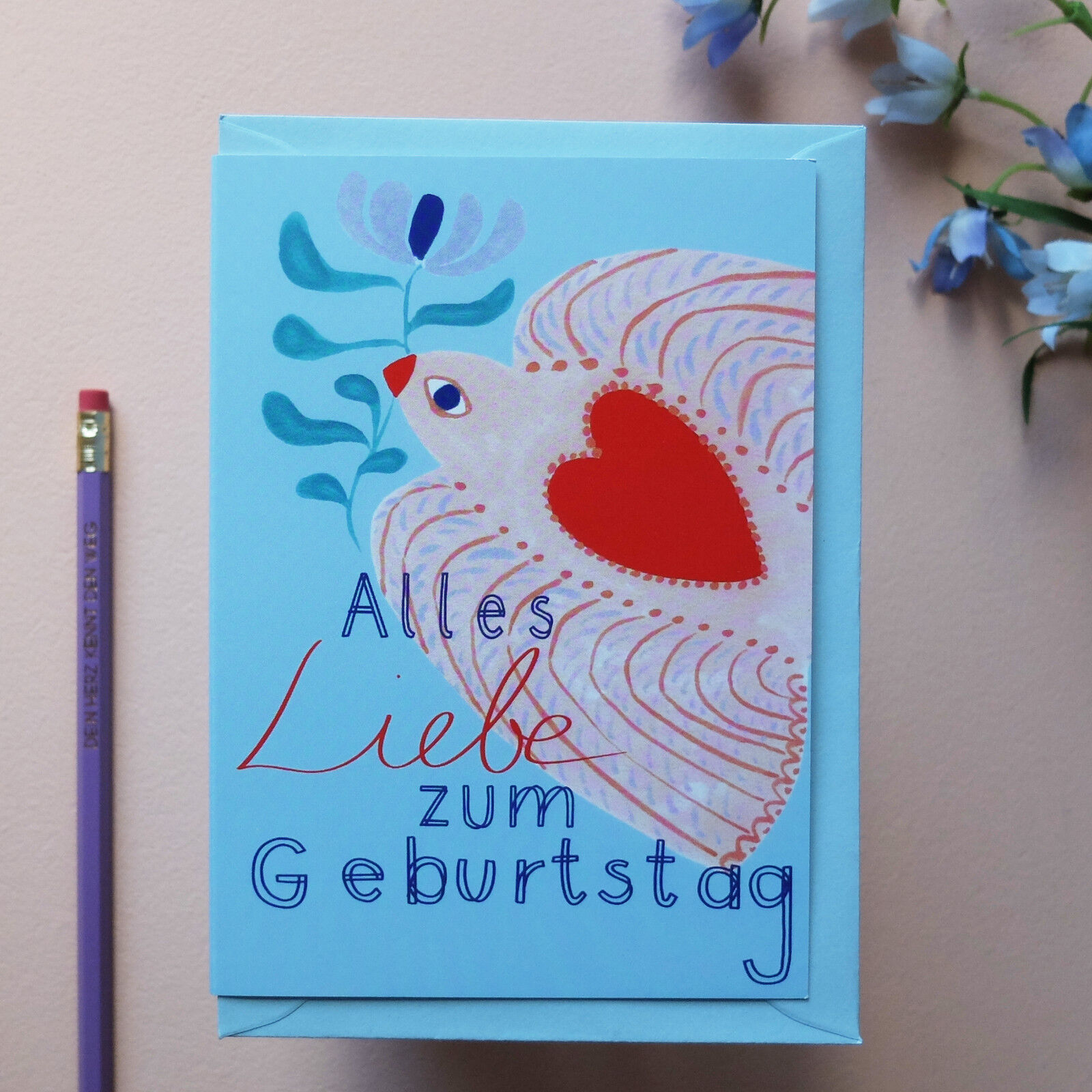 Greeting card, birthday bird