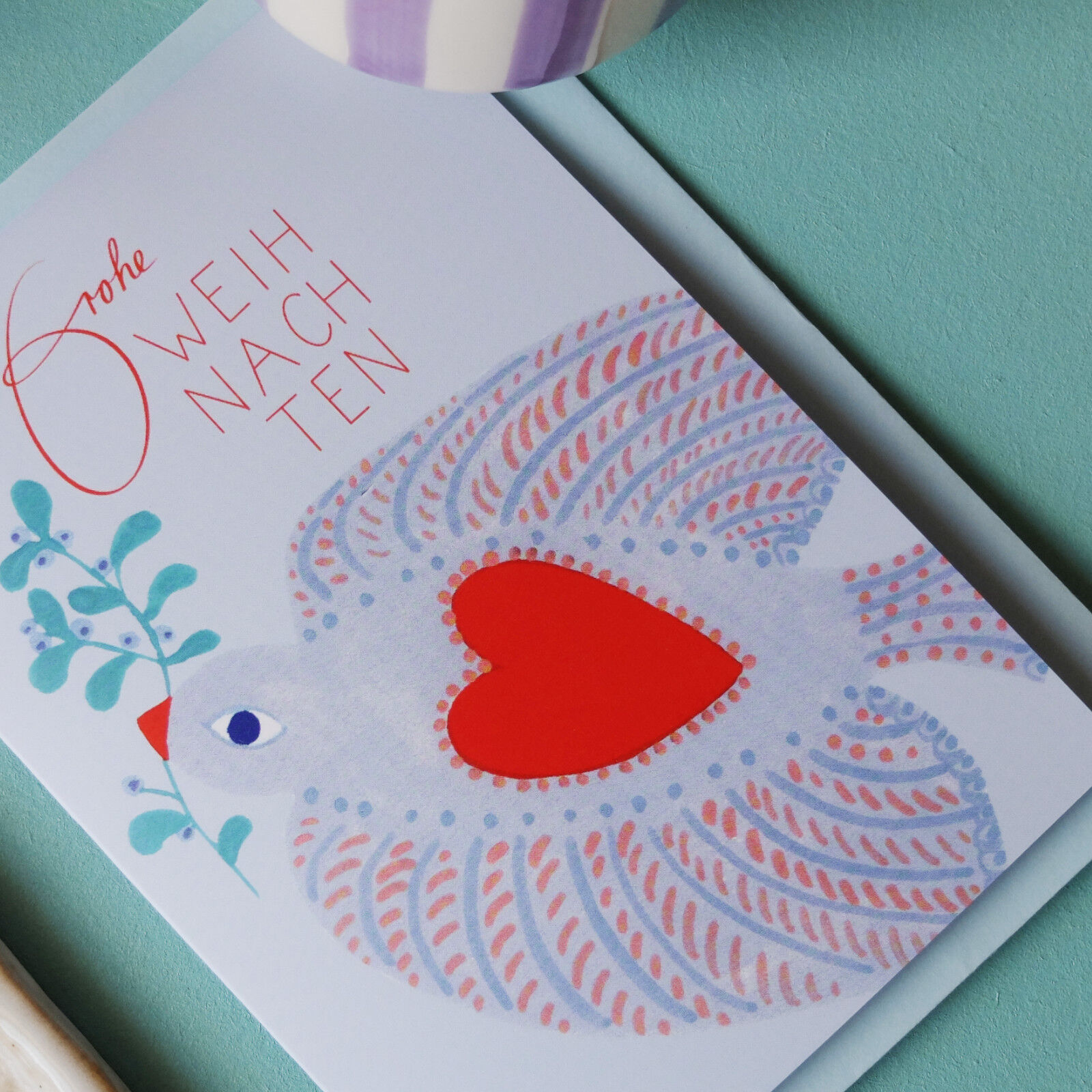 Greeting card Christmas bird