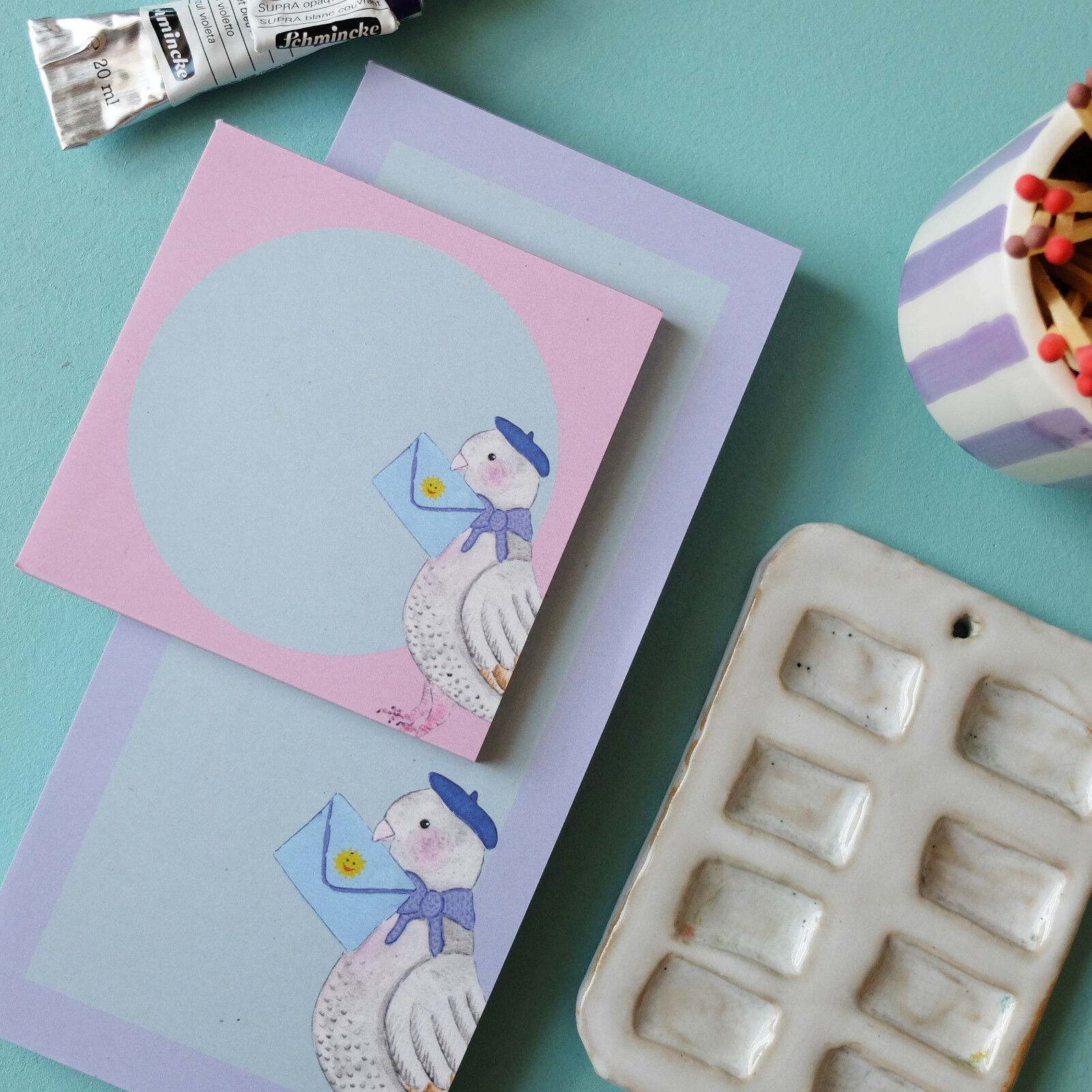 Notepad 10x20cm Carrier Pigeon