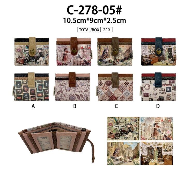 Synthetic Coin Purse/Card Holder with Sweet Candy Doll C278-05