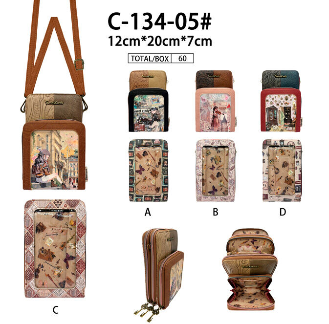 Sweet Candy Mobile Phone Bag with Transparent Pocket C134-05