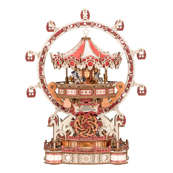 Inspirebox, 3D DIY Houten Puzzel, Muziekdoos, Surprise Amusement Park, LF09, 28,3 x 20,3 x 35,7 cm
